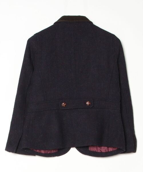 「HARRIS TWEED」 ジャケット 38 ネイビー レディース_画像2