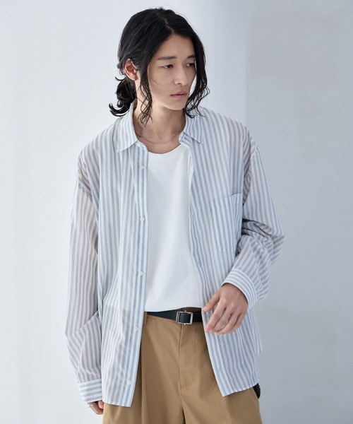RAGEBLUE（レイジブルー） シャツ Sheer Stripe Shirt / シアー