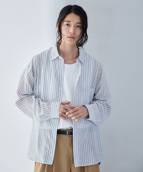 RAGEBLUE（レイジブルー） シャツ Sheer Stripe Shirt / シアー