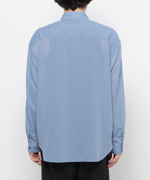 AURALCE ストライプシャツ サイズ3 RAGEBLUE（レイジブルー） シャツ Sheer Stripe Shirt / シアー