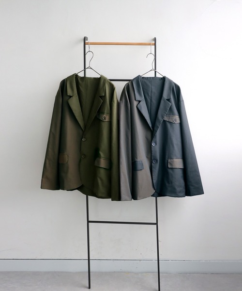 「antiqua」 テーラードジャケット ONESIZE カーキ レディース_画像2