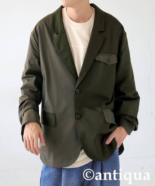 「antiqua」 テーラードジャケット ONESIZE カーキ レディース_画像9