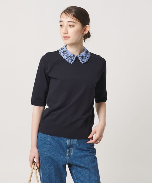 UNITED ARROWS 花モチーフ　長袖ニット UNITED ARROWS（ユナイテッドアローズ）の「3D フラワーモチーフ