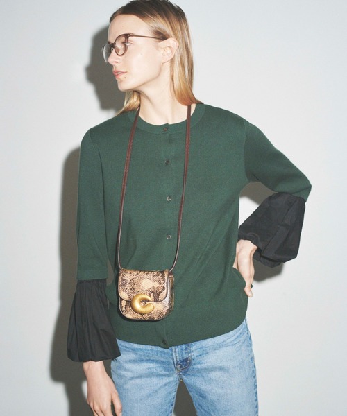 「Mila Owen」 ニットカーディガン 0 ネイビー レディース_画像3