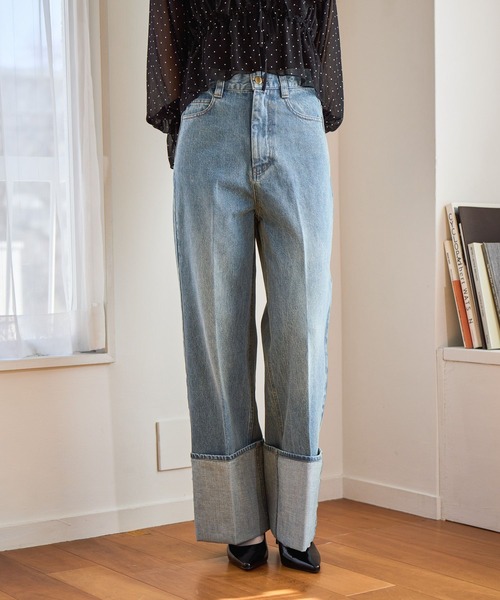 「mysty woman」 デニムパンツ MEDIUM ブルー レディース_画像5