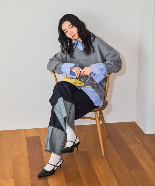 「mysty woman」 デニムパンツ MEDIUM ブルー レディース_画像9