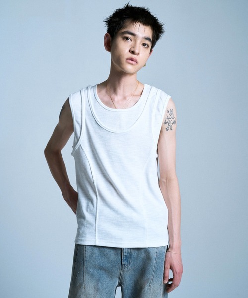 Camphor wood タンクトップ DOUBLE LAYER SLUB TANK TOP / ダブル