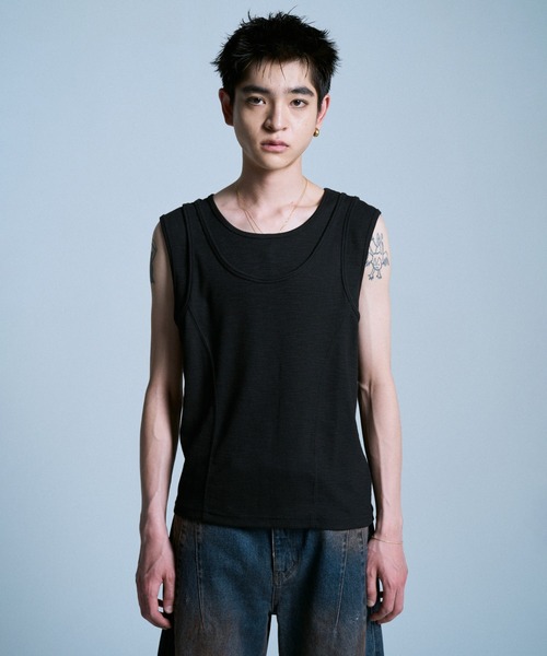 Camphor wood タンクトップ DOUBLE LAYER SLUB TANK TOP / ダブル