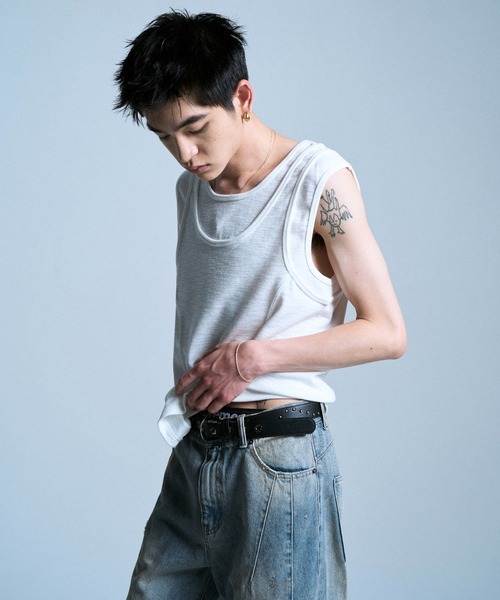 Camphor wood タンクトップ DOUBLE LAYER SLUB TANK TOP / ダブル