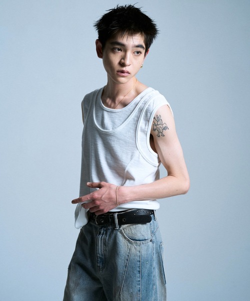 Camphor wood タンクトップ DOUBLE LAYER SLUB TANK TOP / ダブル