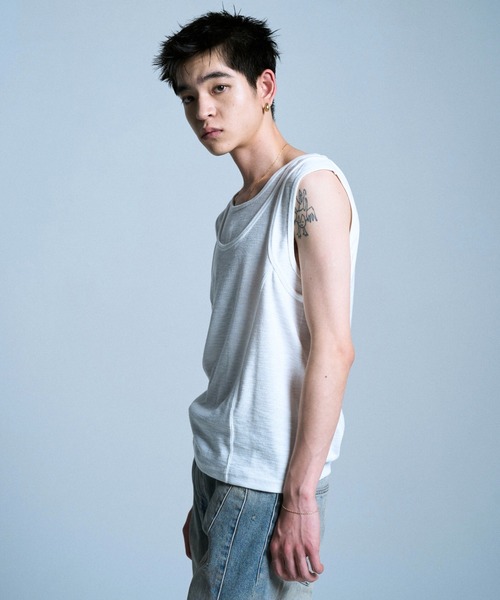 Camphor wood タンクトップ DOUBLE LAYER SLUB TANK TOP / ダブル