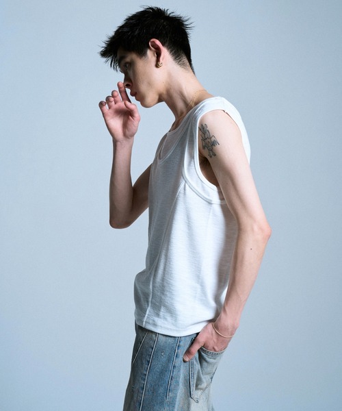 Camphor wood タンクトップ DOUBLE LAYER SLUB TANK TOP / ダブル
