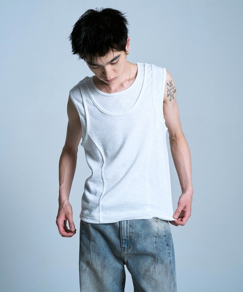 Camphor wood タンクトップ DOUBLE LAYER SLUB TANK TOP / ダブル
