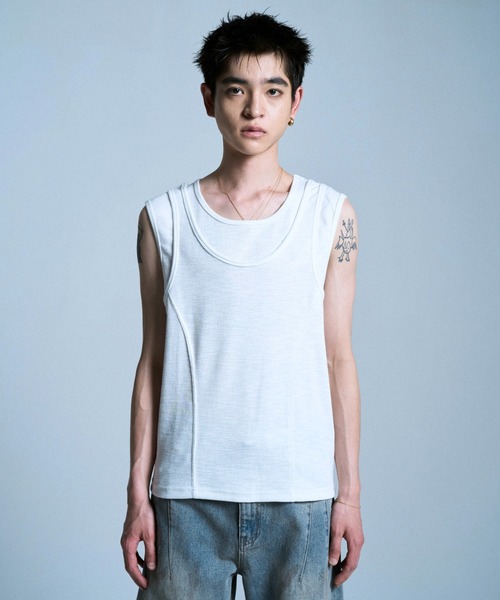 Camphor wood タンクトップ DOUBLE LAYER SLUB TANK TOP / ダブル