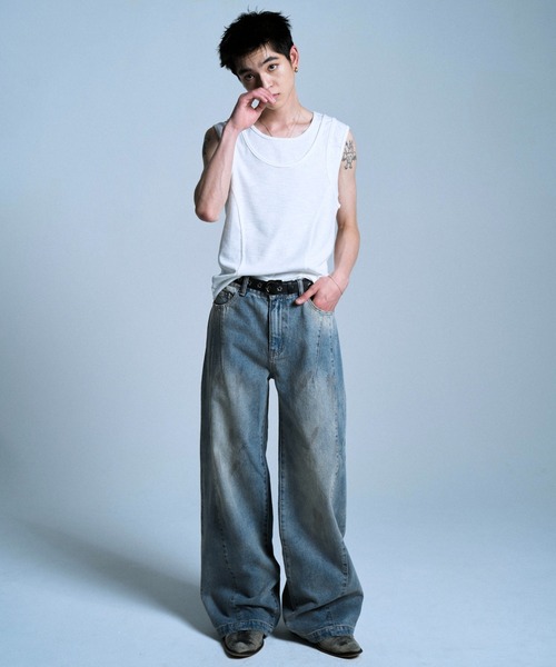 Camphor wood タンクトップ DOUBLE LAYER SLUB TANK TOP / ダブル