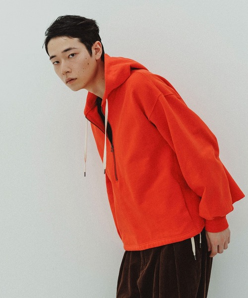 Adam et Rope' - アダムエロペ　パーカー　新品　タグ付き ADAM ET ROPE'（アダムエロペ） ジップアップパーカー S オレンジ