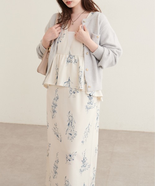 natural couture ワンピース 「ZOZO限定」カットジョーゼットペプラム