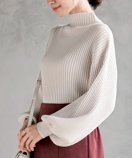 【未使用に近い・25SS✨】allureville リブニット 黒 r・p・s（アールピーエス） ニット セーター ボリューム袖ボトルネック