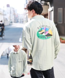 都市風景イラスト長袖シャツ 38サイズ 楽天市場】【8/11まで5％OFFクーポン】Decorative 柄シャツ 船