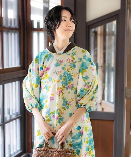 KIMONOMACHI エプロン オリジナル 割烹着 ロング丈 日本製 普段使いに