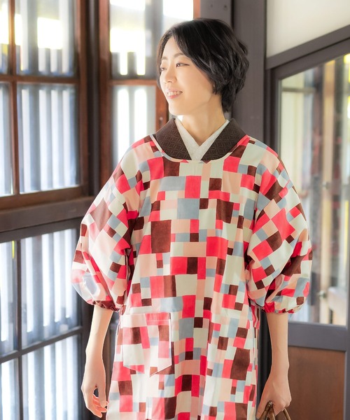 KIMONOMACHI エプロン オリジナル 割烹着 ロング丈 日本製 普段使いに