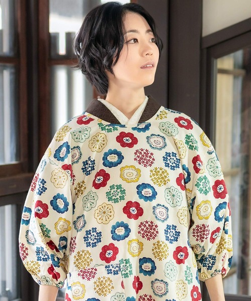 KIMONOMACHI エプロン オリジナル 割烹着 ロング丈 日本製 普段使いに