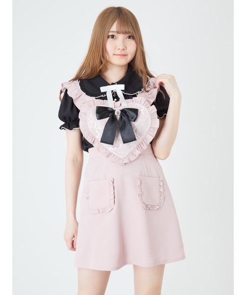 セールは① ワンピース PayPayモール店 - 通販 - PayPayモール ジャンパースカート レースハートエプロンスカート ZOZOTOWN Ⅻブラック