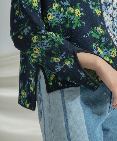 ニット セーター 小花ジャガードニットトップ レディース GRACE CONTINENTAL ニット セーター 小花ジャガードニットトップ