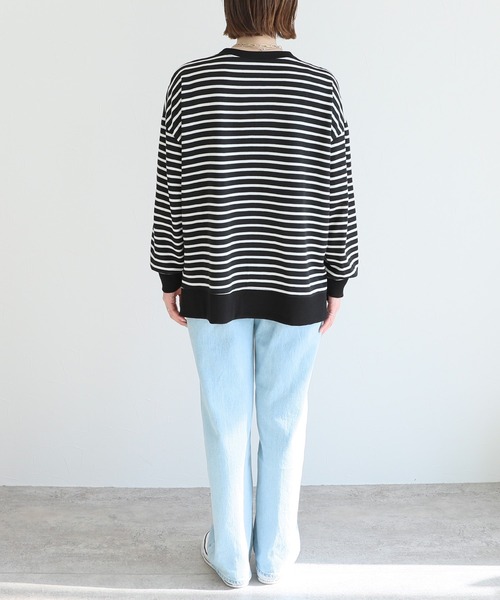 reca（レカ） tシャツ サイドスリットボーダートップス レディース