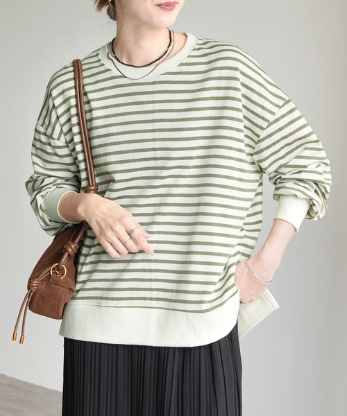 RHIE - 未使用 定価55650円 RHIE リエ ボーダー Tシャツ トップス reca（レカ） tシャツ サイドスリットボーダートップス レディース