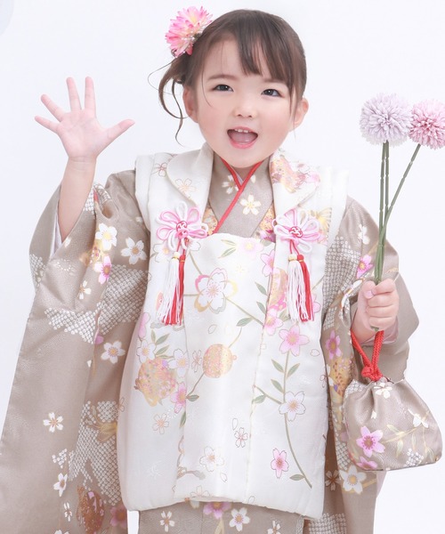 KYOETSU 着物 3歳七五三着物9点セット くすみA キッズ 子供