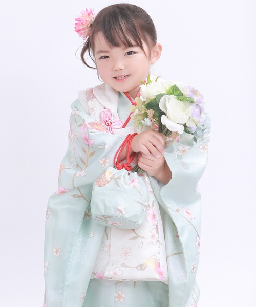 KYOETSU 着物 3歳七五三着物9点セット くすみA キッズ 子供