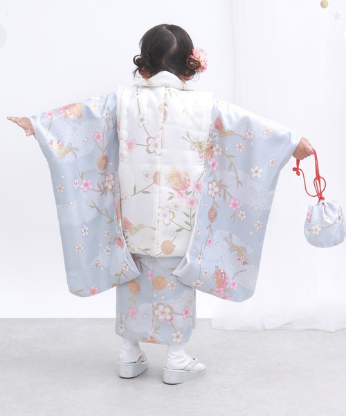 KYOETSU 着物 3歳七五三着物9点セット くすみA キッズ 子供