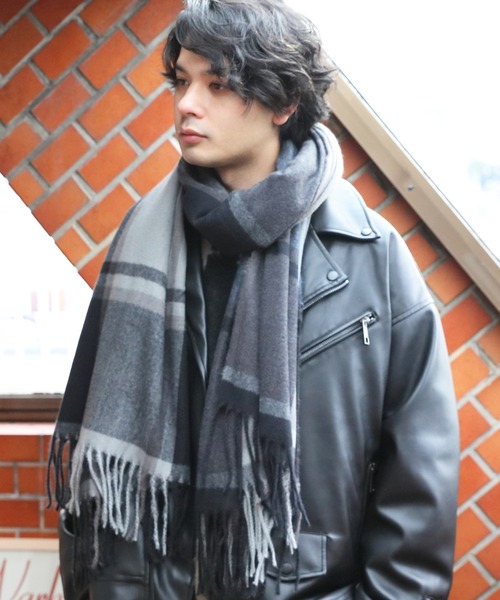 8 ストール マフラー 大判チェックストール メンズ レディース