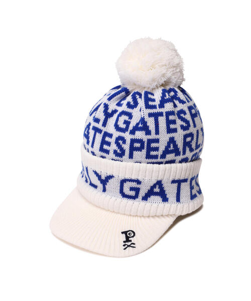 PEARLY GATES ニット帽 ニットキャップ 「PEARLY GATES」ロゴ総