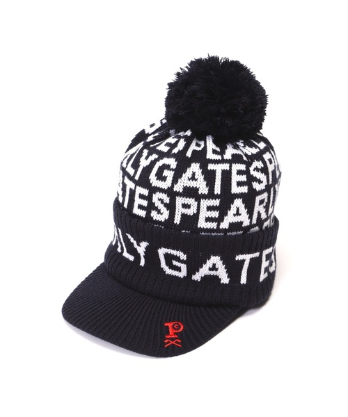 PEARLY GATES ニット帽 ニットキャップ 「PEARLY GATES」ロゴ総