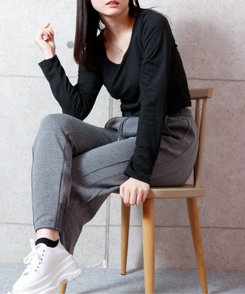 NinaetLina tシャツ クロップド丈長袖カットソー レディース