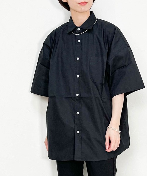 美品 STILL BY HAND コットンローン レギュラーカラー 半袖シャツ DSC04497_R.jpg