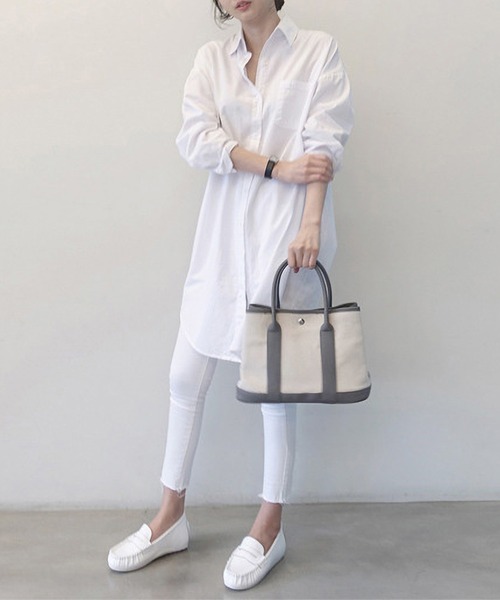 【美品】オーバーサイズ ロングシャツ　フリーサイズ ユニクロ公式 | オーバーサイズロングシャツ（長袖）