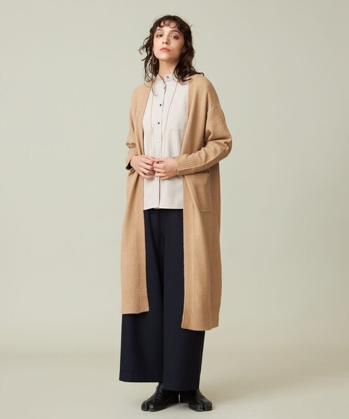 美品　ジェイプレス　バックプリーツブラウス　グレー　バンドカラー　長袖　2023 J.PRESS YORK STREET ブラウス シャツ 「WOMEN」バックプリーツ