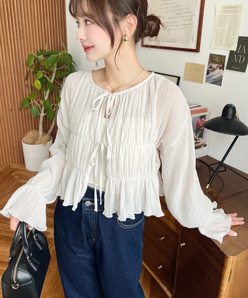 カーディガン 2WAYクリンクルニットカーディガン レディース SLY | GLITTER KNIT 2WAY カーディガン (カーディガン ) |SHEL