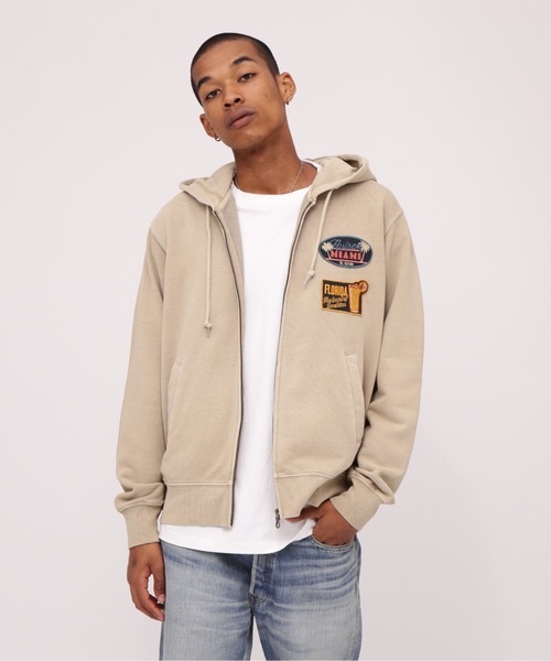 AVIREX パーカー LONG SLEEVE FADE MIAMI PATCH PARKA