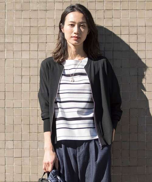 J.Press Ladies ニット　アウター 洗える】ラメニット ブルゾン / J.PRESS LADIES | ファッション