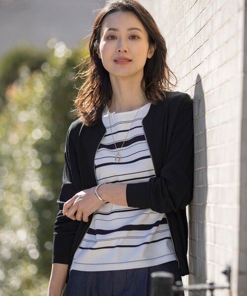 J.Press Ladies ニット　アウター 洗える】ラメニット ブルゾン / J.PRESS LADIES | ファッション