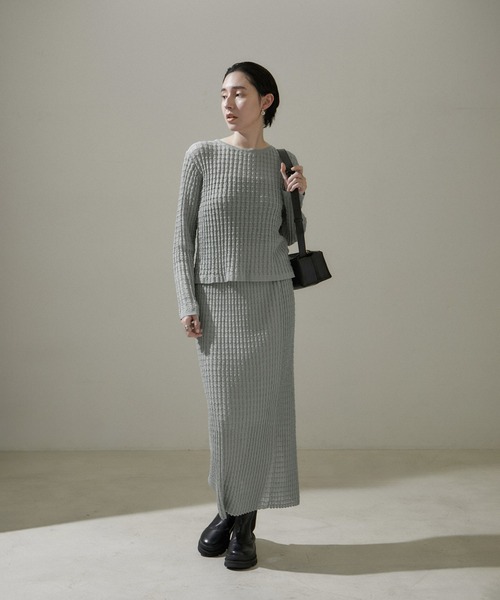 SALON adam et rope' ニット 「WEB限定」変形リブシアーニット