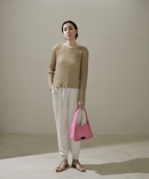 SALON adam et ropé フラッフィシアーニットプルオーバー ブルー サロン アダム エ ロペ SALON adam et rope' 【WEB限定