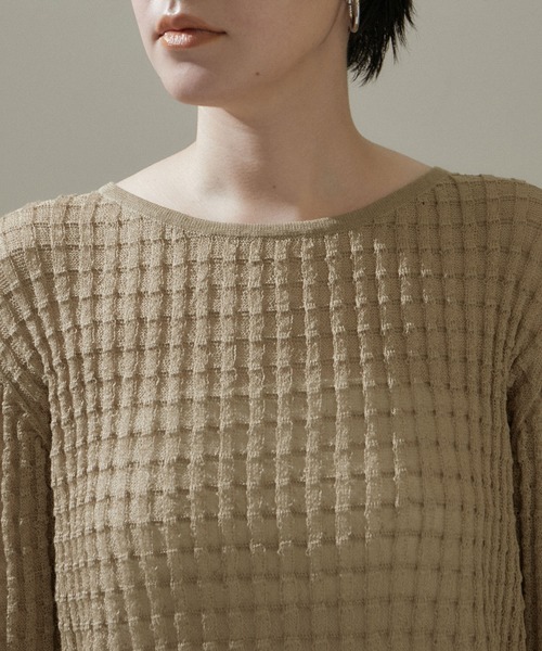 サロンアダムエロペ ニット SALON adam et rope' ニット 「WEB限定」変形リブシアーニット