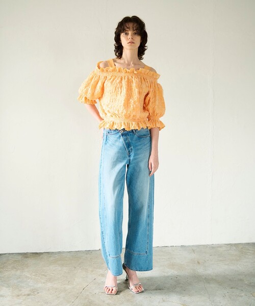 tシャツ ドルマンフクレジャガードニットトップ レディース