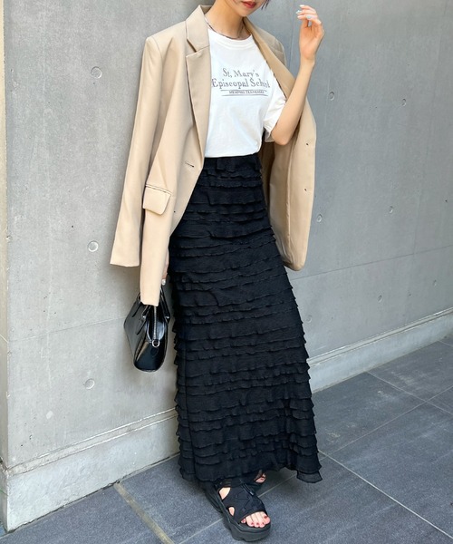 Futier Land（フューティアランド） スカート 今っぽい小フリル＆のび