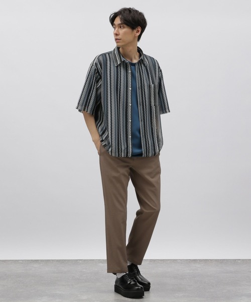 XLARGE ワンポイント刺繍ロゴ レース生地 半袖シャツ デニムに◎ ワンポイント刺繍ビッグシャツ,LBC| TOKYO DESIGN CHANNEL